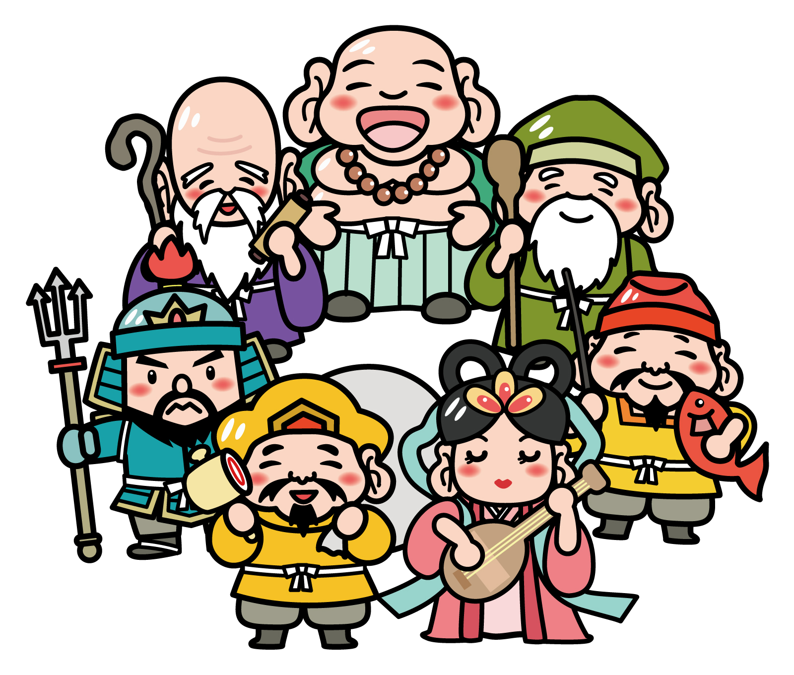 七福神メンバー7人イラスト